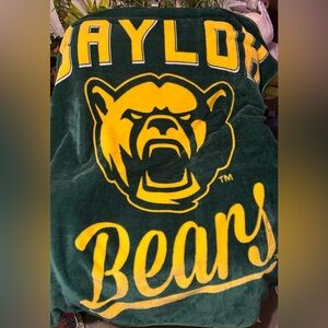 Baylor Bears Green and Yellow Throw Blanket